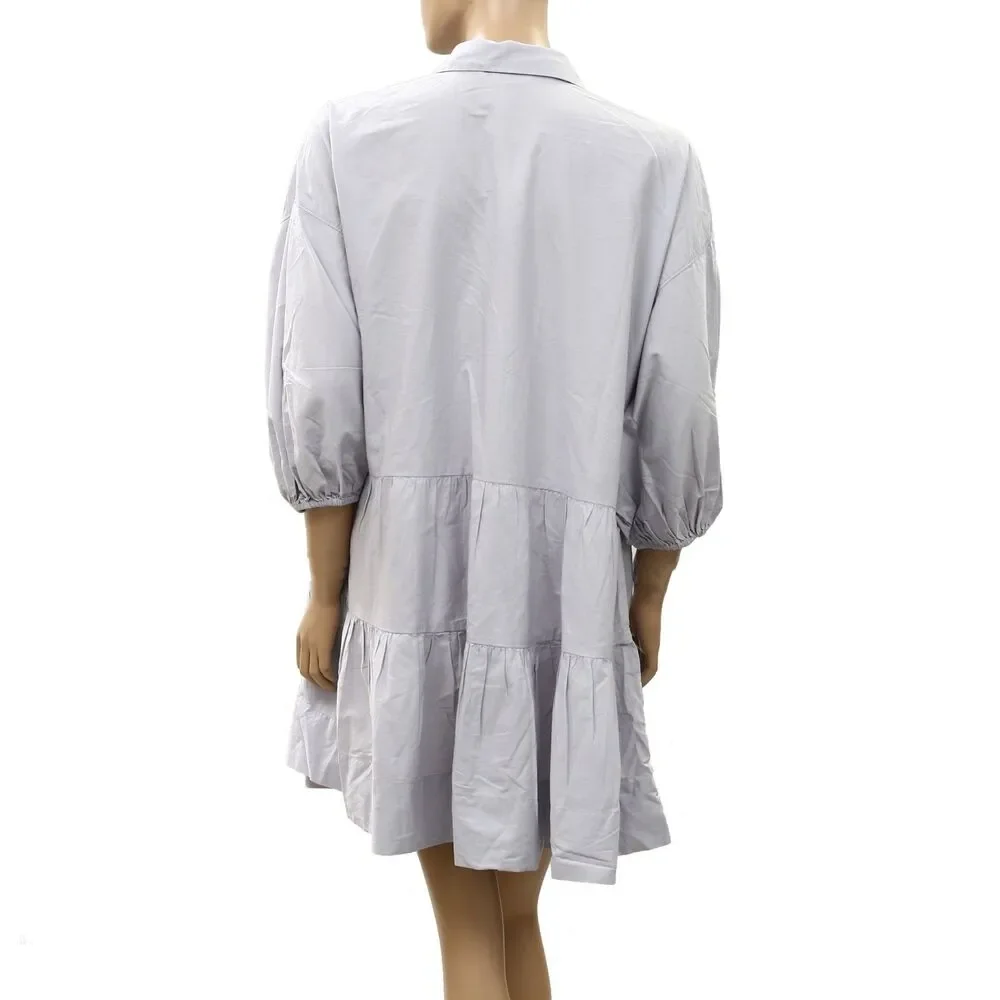 Free People Endless Summer Misha Mini Dress Tiered Oversized Cotton M 288626